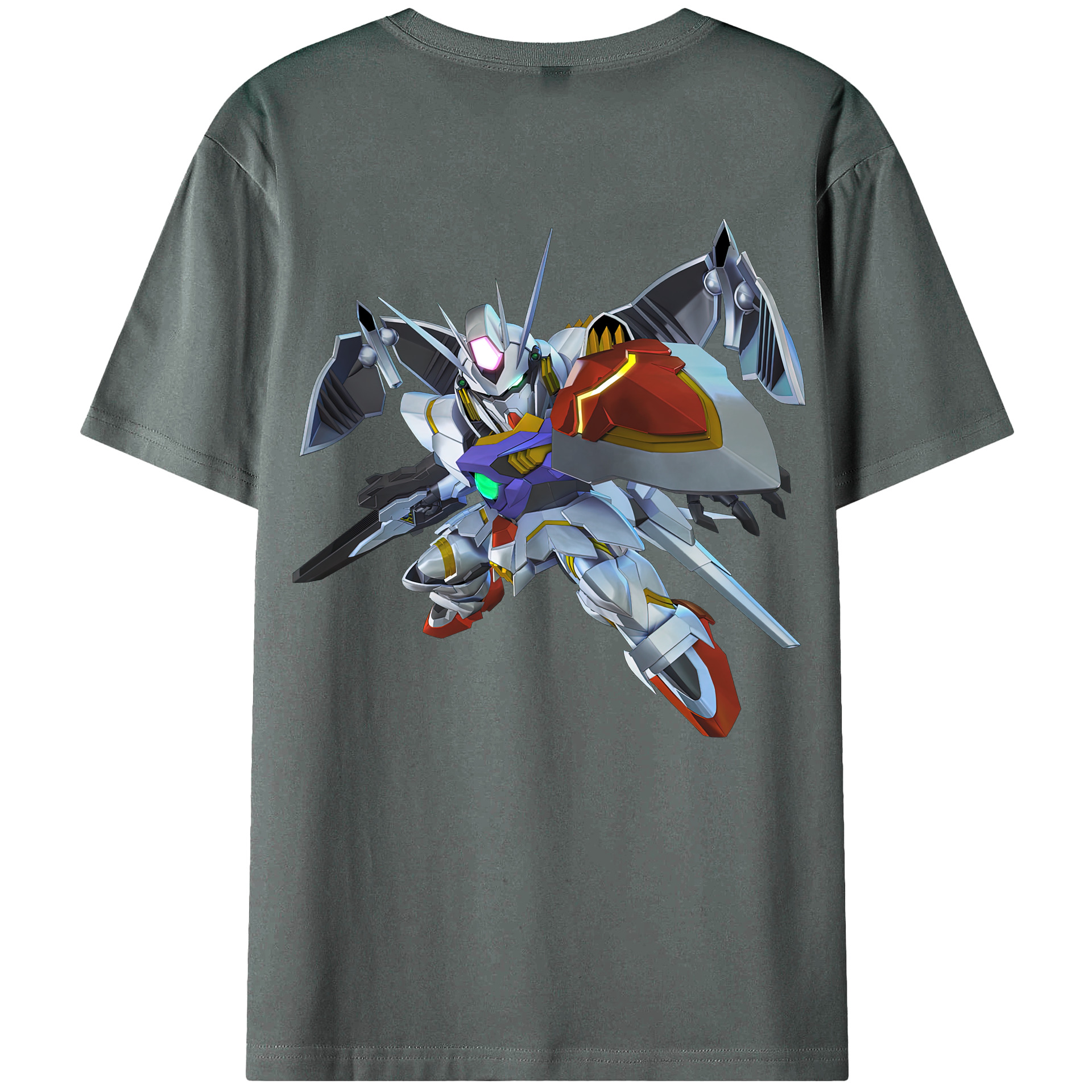 （画像用） 機動戦士ガンダム Mobile Suit Gundam 綿100％ メンズ半袖Tシャツ（バックプリント） 通気性